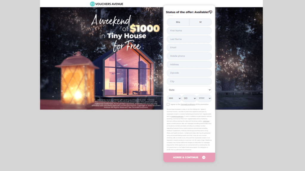 Vouchers Avenue - $1000 Tiny Home Vacation!